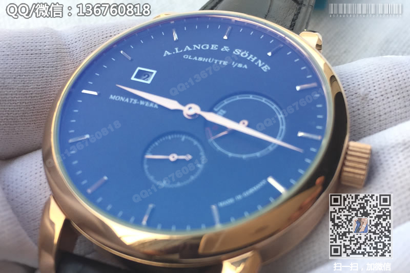 高仿朗格手表-A.Lange&Sohne 男士手表【德国品牌】【动能显示】【独立秒盘】【玫瑰金】【黑色】自动机械手表手表