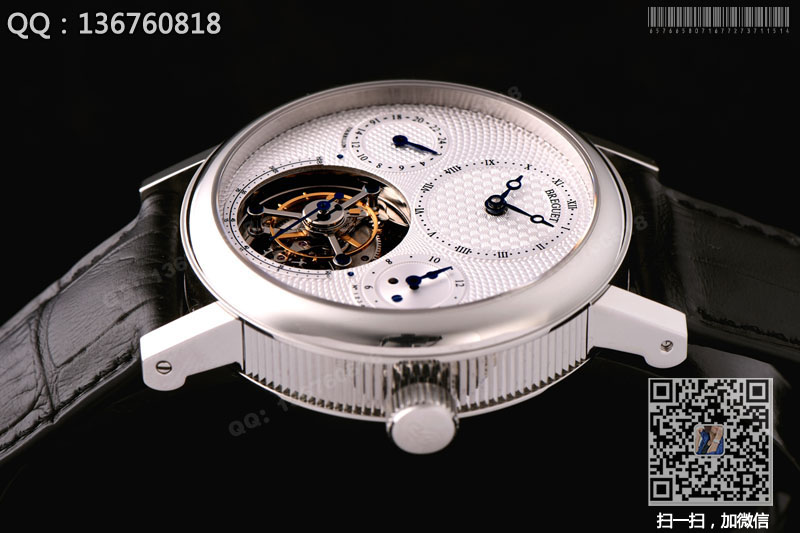 高仿宝玑手表-Berguet Tourbillon顶级陀飞轮装置腕表 白色表盘