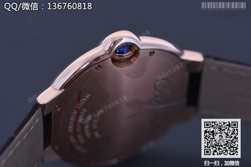 高仿卡地亚手表-Cartier BallonBlue蓝气球系列自动机械腕表 玫瑰金 W6900651 