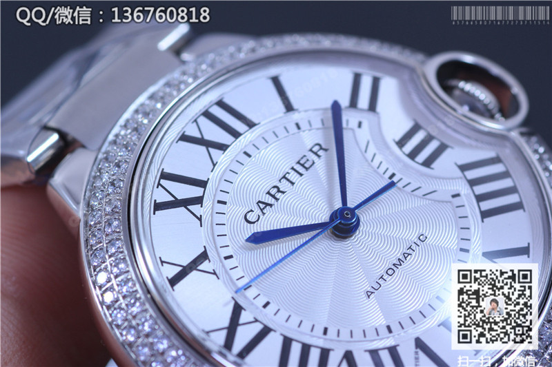 高仿卡地亚手表-蓝气球系列机械腕表【镶钻】【防水】【型号WE9006Z3】