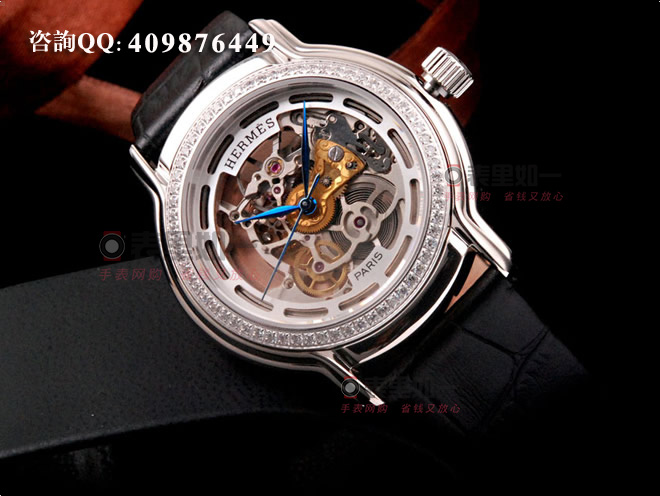 爱马仕Hermes 时尚镂空自动机械腕表