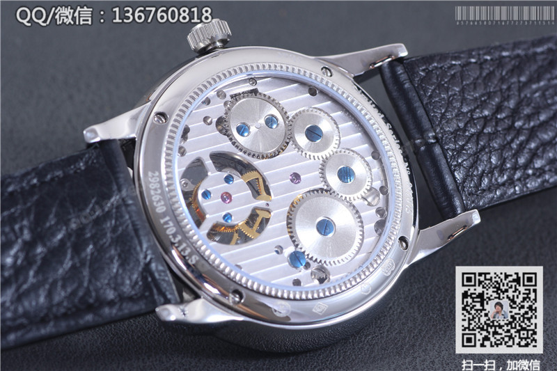 高仿积家手表-大师系列5086420精钢镶钻表壳 手动陀飞轮机械表