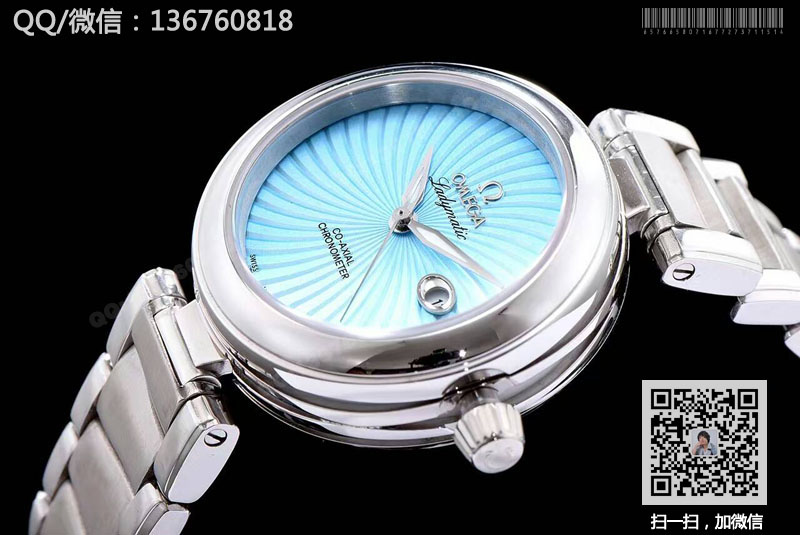 【顶级精选】欧米茄碟飞LADYMATIC 34毫米同轴系列425.33.34.20.05.001水蓝色手表 钢带款