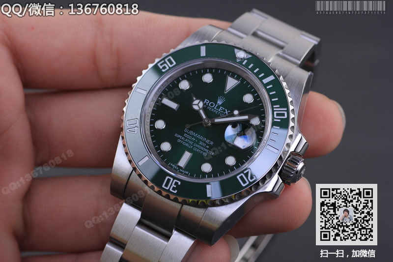 【N厂V6版】劳力士Rolex潜航者型机械腕表116610LV 绿水鬼 瑞士2836机芯