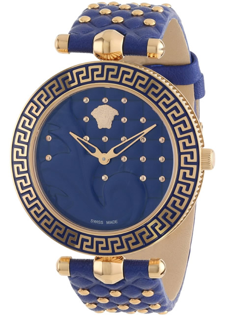 【顶级原单】范思哲(Versace)女蓝色优雅皮带尊贵时尚石英VK7040013手表