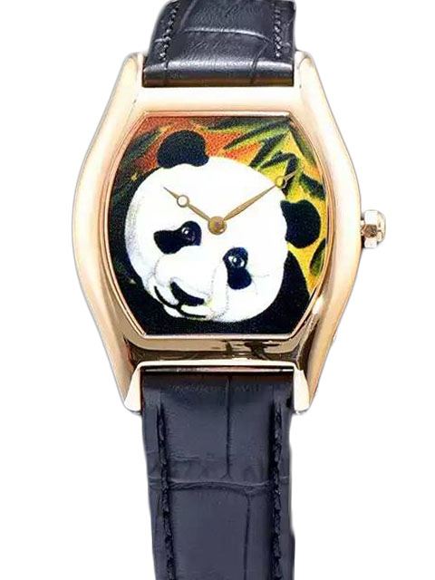 CARTIER卡地亚龟形系列HPI00348玫瑰金石英腕表 大熊猫