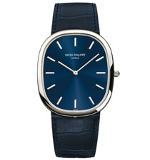 高仿百达翡丽手表-PATEK PHILIPPE  GOLDEN ELLIPSE系列5738P-001蓝盘带历腕表