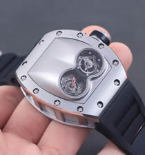 高仿理查德·米勒手表-RICHARD MILLE 男士系列RM 053腕表 精钢表壳 银色字面 黑色橡胶表带