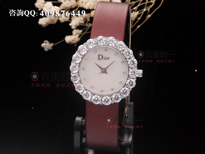 迪奥Dior 时尚镶钻瑞士石英腕表 32*19mm 